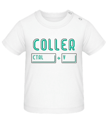Coller Ctrl + V - T-shirt Bébé - Blanc - Devant