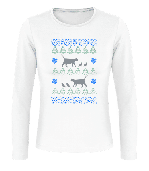 Aperçu: Christmas Cats - T-shirt à manches longues standard Femme - Blanc - Devant