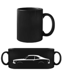 'Mazda RX-3' Silhouette - Čierny hrnček - Čierna - Predné