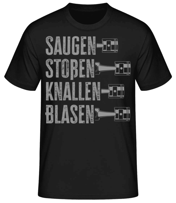 Vorschau: Saugen Stoßen Knallen Blasen - Männer T-Shirt B&C - Schwarz - Vorne