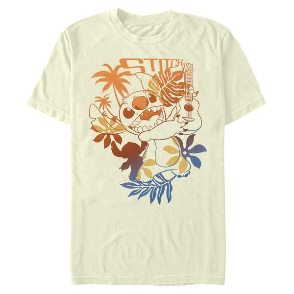 Aperçu: Disney Classics - Lilo & Stitch - Stitch Aloha - Homme T-shirt - Crème - Devant