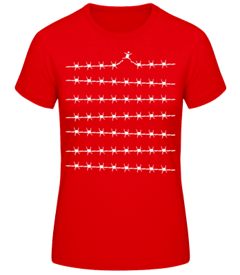 Stacheldraht Freiheit - Frauen Basic T-Shirt - Rot - Vorne