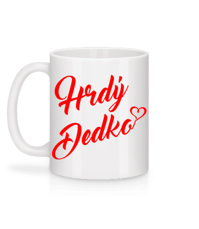 Hrdý Dedko - Keramický hrnček - Biela - Za