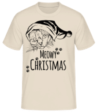Meowy Christmas Noir - T-shirt standard Homme - Crème - Devant