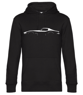 'Chevrolet Corvette C3' Silhouette - Men’s Standard Hoodie - Black - Front