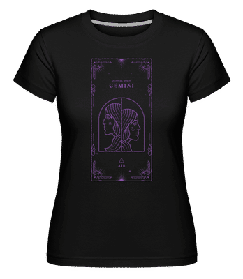 Art Deco Zodiac Sign Gemini -  T-shirt Shirtinator femme - Noir - Devant