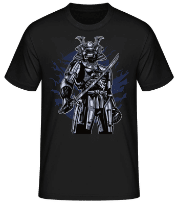 Samurai Robot Skull - Männer Basic T-Shirt - Schwarz - Vorne