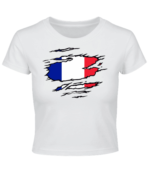 Drapeau mûré France - Crop top - Blanc - Devant