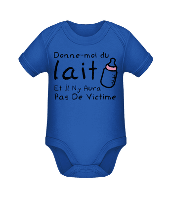 Donne-Moi Du Lait - Body manches courtes bio - Bleu royal - Devant