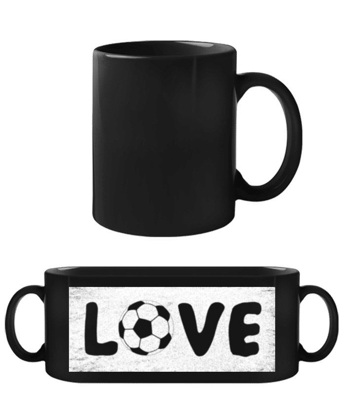 Vorschau: Love Fussball - Schwarze Tasse - Schwarz - Vorne