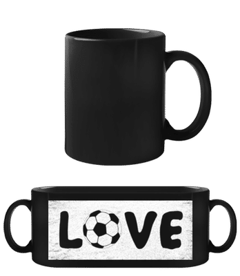 Love Fussball - Schwarze Tasse - Schwarz - Vorne