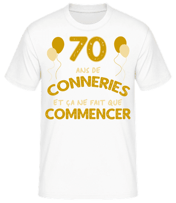 70 Ans De Conneries - T-shirt standard Homme - Blanc - Devant