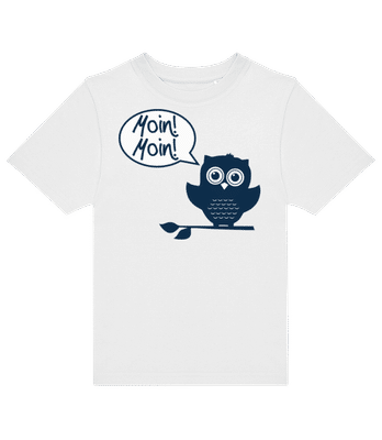 Moin, Moin! - Eule - Kinder T-Shirt B&C - Weiß - Vorne