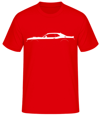 'Dodge Challenger 392 SPS' Silhouette - Männer Basic T-Shirt - Rot - Vorne