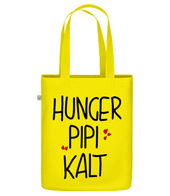 Hunger Pipi Kalt - Bio Tasche - Gelb - Vorne