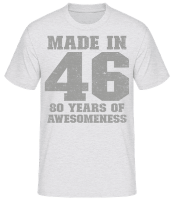 80 Years Of Awesomeness - Camiseta básica para hombre - Gris moteado - delante