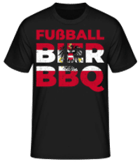 Football Beer BBQ Austria - Camiseta básica para hombre - Negro - delante