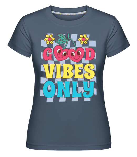 Preview: Good Vibes Only - Shirtinator Women's T-Shirt - Denim - Front