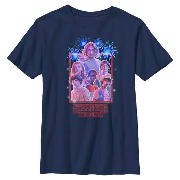 Aperçu: Netflix - Stranger Things - Skupina Stranger Box - Enfant T-shirt - Bleu marine - Devant