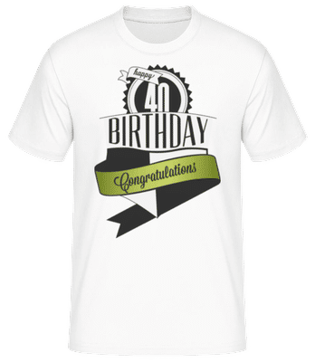 40 Birthday Congrats - T-shirt standard Homme - Blanc - Devant