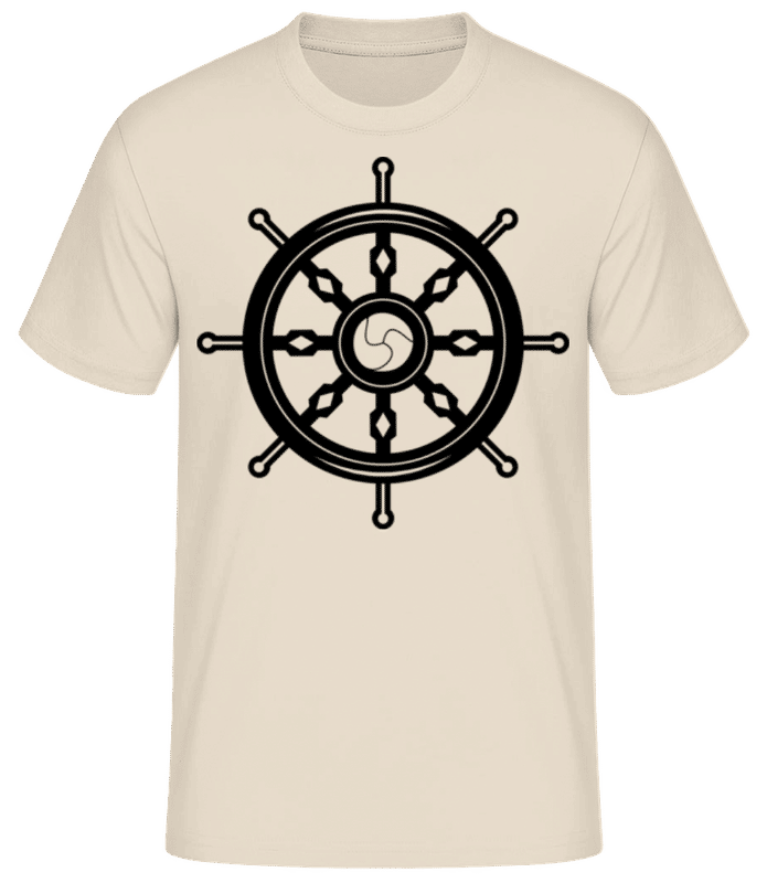 Preview: Wheel Black/White - Men's Basic T-Shirt - Cream - Front
