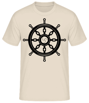 Wheel Black/White - Men's Basic T-Shirt - Cream - Front