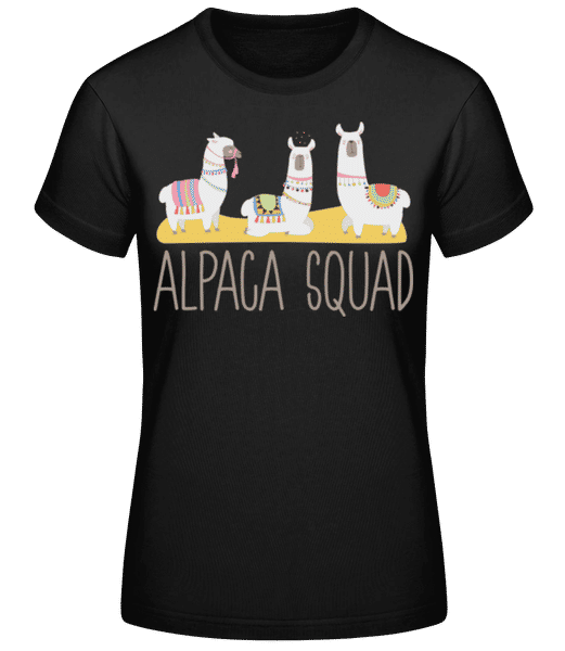 Aperçu: Alpaca Squad - T-shirt standard Femme - Noir - Devant