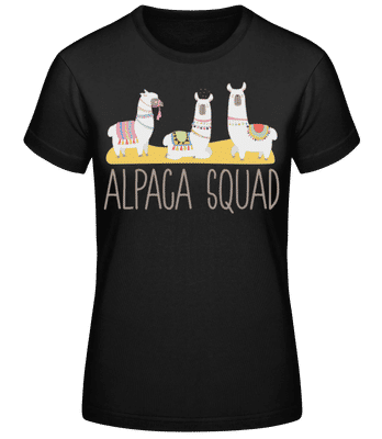 Alpaca Squad - Camiseta básica de mujer - Negro - delante