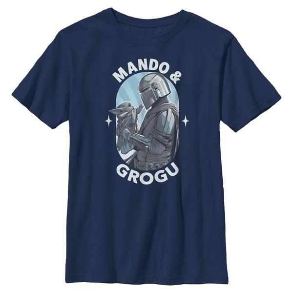 Aperçu: Star Wars - The Mandalorian - Mandalorian & the Child What Big Ears - Enfant T-shirt - Bleu marine - Devant