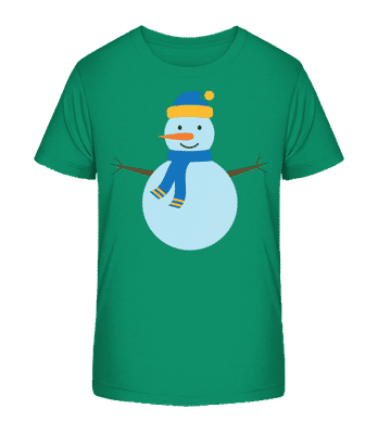 Bonhomme De Neige Avec Casquette - T-shirt bio Enfant Stanley Stella 2.0 - Vert - Devant