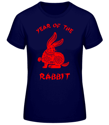 Chinese Zodiac Year Of The Rabbit - Frauen Basic T-Shirt - Marine - Vorne