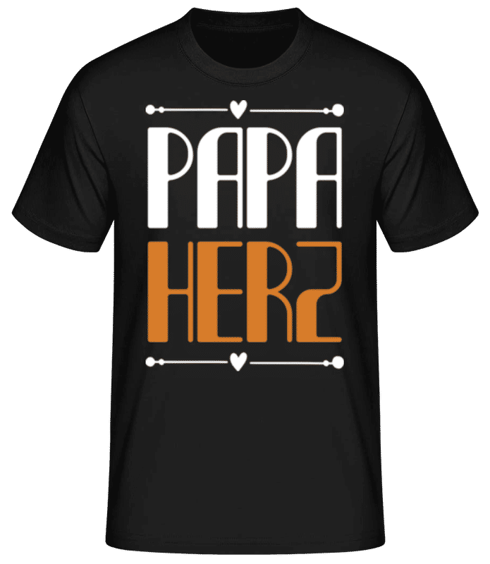 Vorschau: Papa Herz - Männer Basic T-Shirt - Schwarz - Vorne