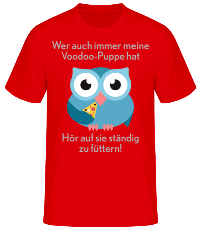 Vorschau: Hör Auf Die Vodoo-Puppe Zu Füttern - Männer Basic T-Shirt - Rot - Vorne