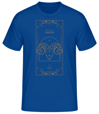 Art Deco Zodiac Sign Aries - Pánske basic tričko - Kráľovská modrá - Predné