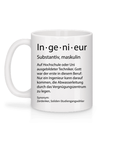 Ingenieur Quatsch Duden - Tasse - Weiß - Hinten