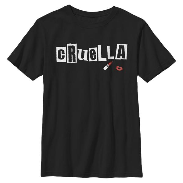 Aperçu: Disney Classics - Cruella - Logo Cruella Name - Enfant T-shirt - Noir - Devant