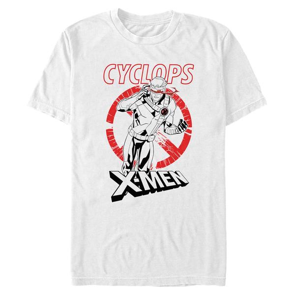 Aperçu: Marvel - X-Men - Cyclope Red White Black - Homme T-shirt - Blanc - Devant
