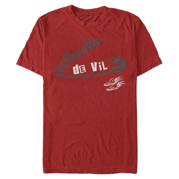 Aperçu: Disney Classics - Cruella - Logo Cruella Pin - Homme T-shirt - Rouge - Devant
