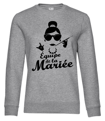 Équipe De La Mariée Noir - Sweat-shirt standard pour femme - Gris chiné - Devant