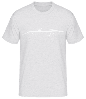 'Porsche 718 Boxster Sp. 982' Silhouette - Pánské basic tričko - Melírově šedá - Napřed