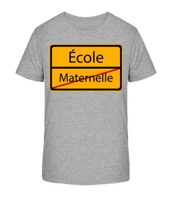 École - Maternelle - T-shirt bio Enfant Stanley Stella 2.0 - Gris chiné - Devant