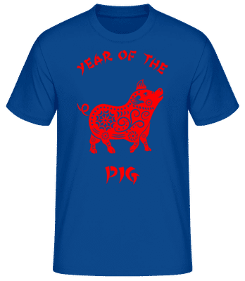 Chinese Zodiac Year Of The Pig - Pánske basic tričko - Kráľovská modrá - Predné