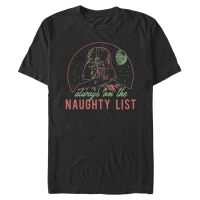 Star Wars - Darth Vader Naughty List - Navidad - Hombres Camiseta - Negro - delante