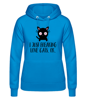I Just Freaking Love Cats - Women's Hoodie - Light blue - Front