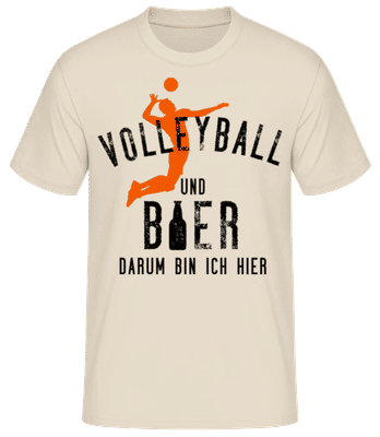 Volleyball Und Bier - Männer Basic T-Shirt - Creme - Vorne