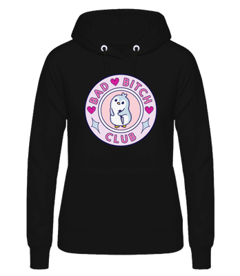 Bad Btch Club - Sudadera básica con capucha para mujer - Negro - delante