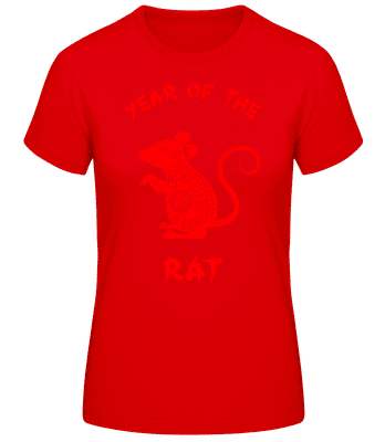 Chinese Zodiac Year Of The Rat - Dámske basic tričko - Červená - Predné