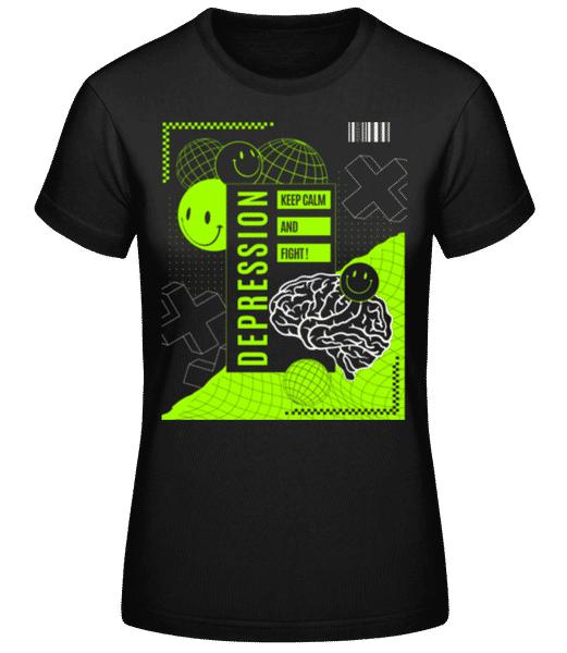 Aperçu: Fight Depression - T-shirt standard Femme - Noir - Devant