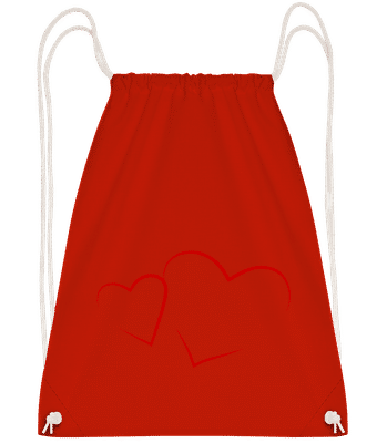 Cœurs - Sac à dos Drawstring - Rouge - Vorn