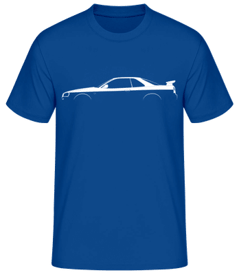 'Nissan Skyline GT-R (R34)' Silhouette - Männer Basic T-Shirt - Royalblau - Vorne